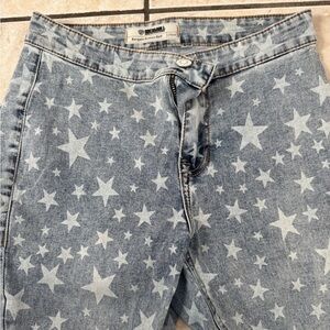 Patterned Rock and Roll Flare Jeans